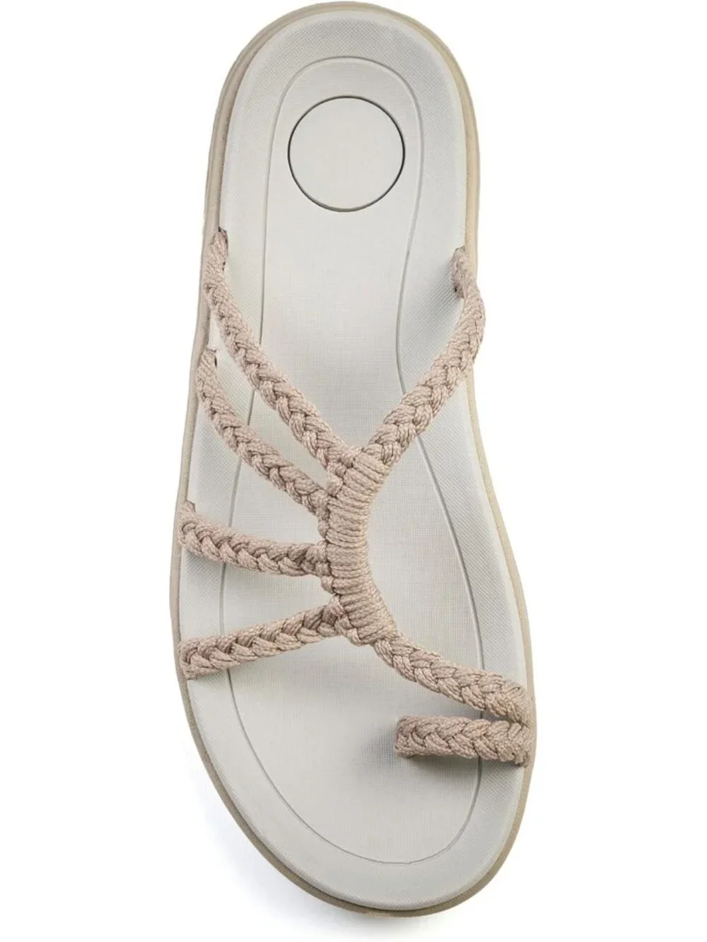 Women's Beige Wave Flip Flops with Arch Support Comfortable Walking Casual